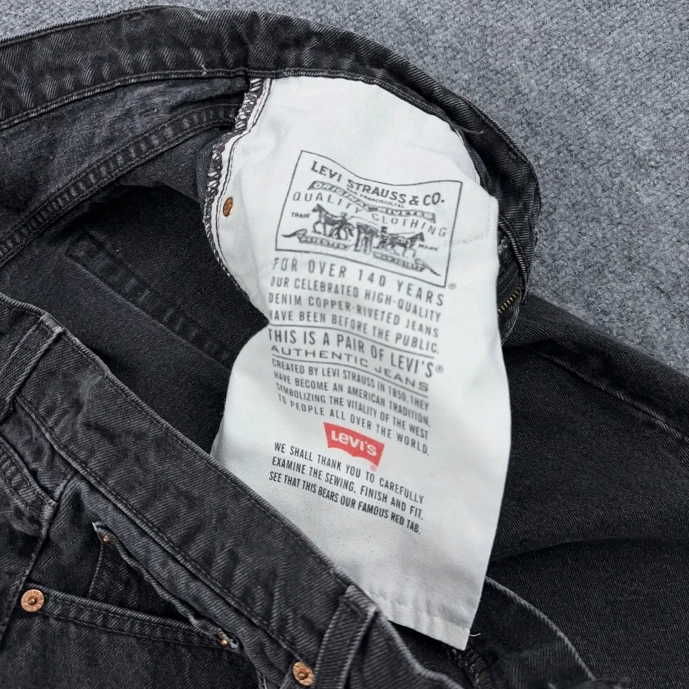 Vintage‎ Levi's 565 Wide Leg Jeans Mens 34x36 FITS 32x35 Black Loose Denim Y2K